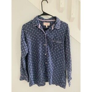 VICTORIAS SECRET  Flannel  Button Up Pajama Top Sleep Shirt Medium Year …